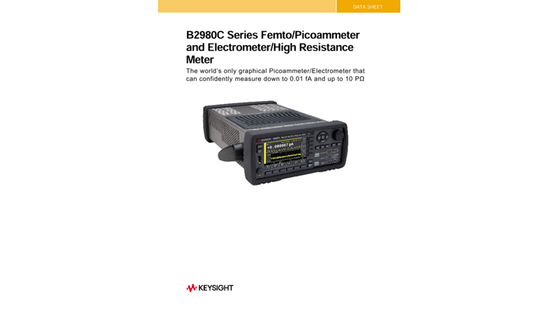 B2980C Series Femto/Picoammeter and Electrometer/High Resistance Meter